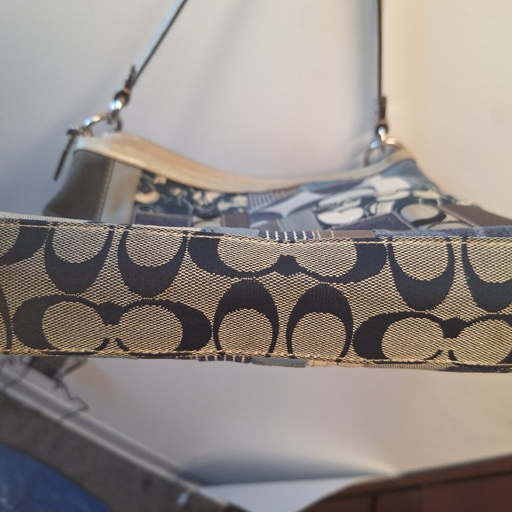 Coach Patchwork Shoulder Bag - Blue, Green, Cream, Gold - Picture 5 of 5
